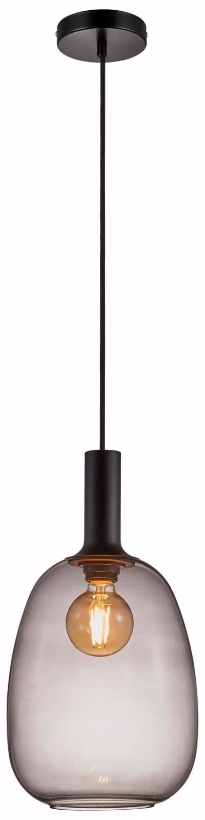 Lampada a sospensione in vetro fumé Nordlux Alton 23 ottone, nero E27