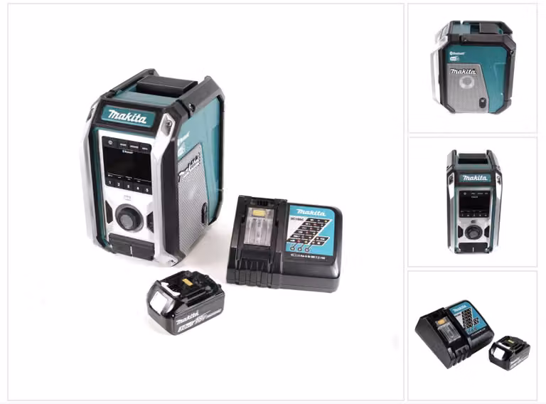 Radio da cantiere a batteria Makita DMR 115 RF1 12 V - 18 V Bluetooth DAB+ IP65 + 1 batteria da 3,0 Ah + caricabatterie