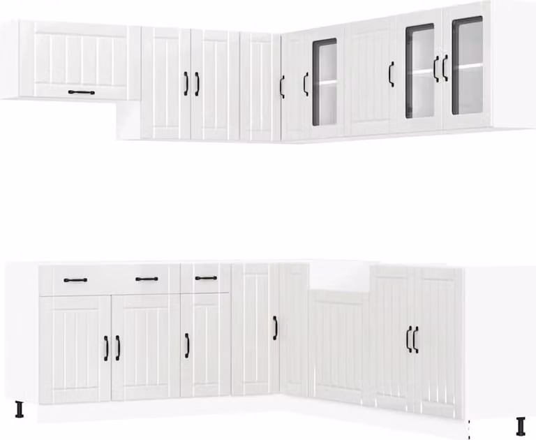 Set Mobili da Cucina 11 pz Lucca Bianchi Lucido in Truciolato