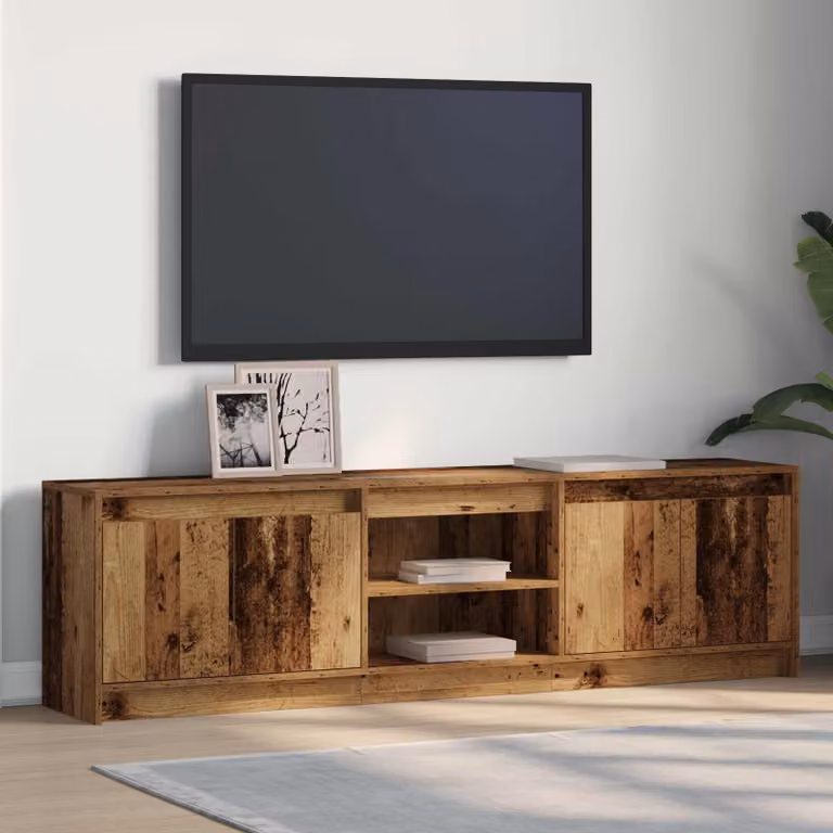 Unità TV vidaXL in legno ingegnerizzato marrone, stile minimalista, L 180 x P 34 x H 50 cm