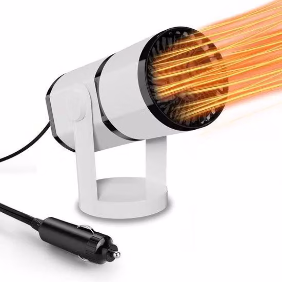 Riscaldatore per auto 12 V, 150 W, 2 in 1 - Rotazione a 360°, portatile, sbrinamento e antiappannamento rapidi