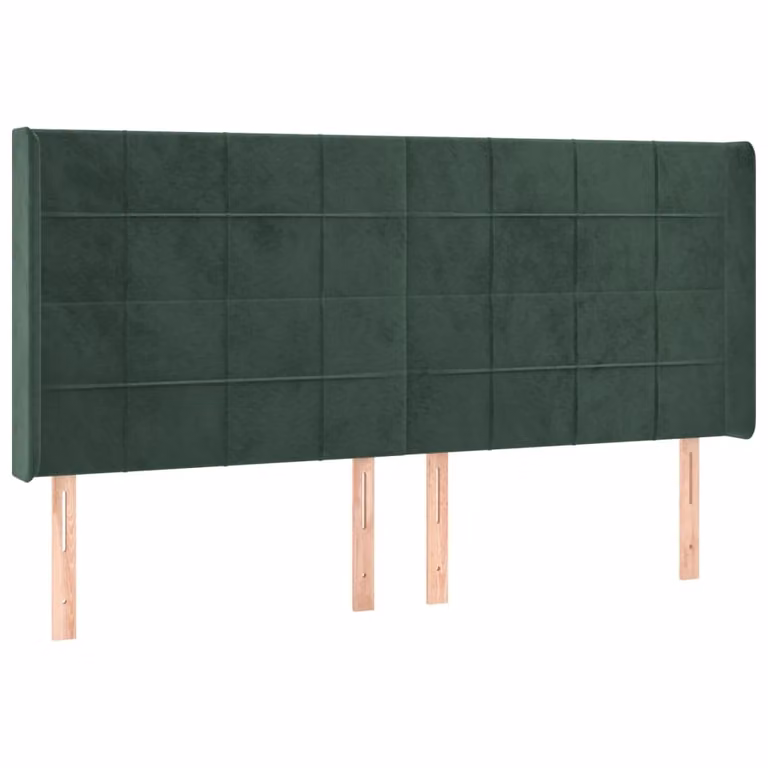 Testiera ad Orecchio Verde Scuro 203x16x118/128 cm in Velluto