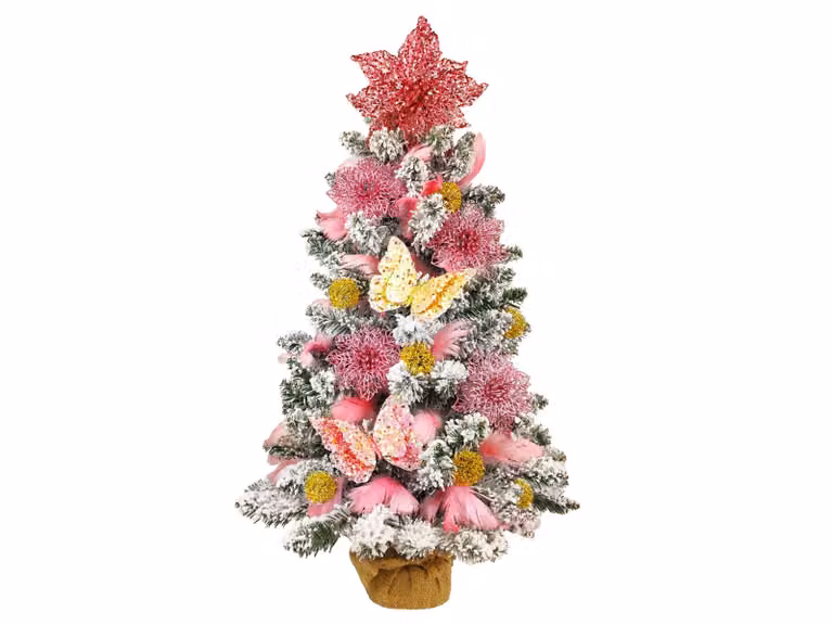 Albero di Natale artificiale decorato CARAMELLA 60 cm con illuminazione a LED IN VASO