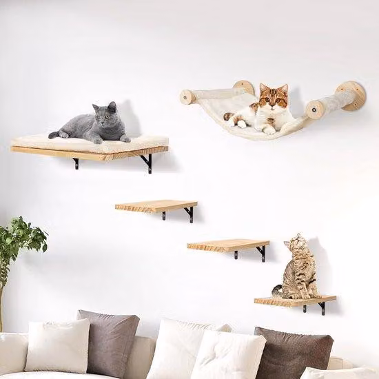 Supporto per arrampicata con amaca - Set da 5 pezzi - legno massiccio