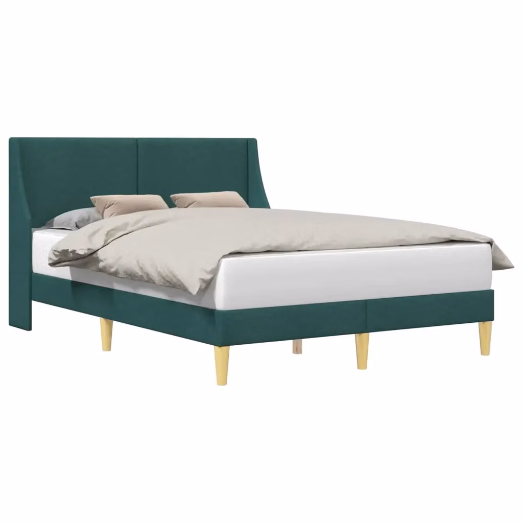 Struttura letto moderno con testiera e giroletto in tessuto verde DESIGN IN 330069 – 2