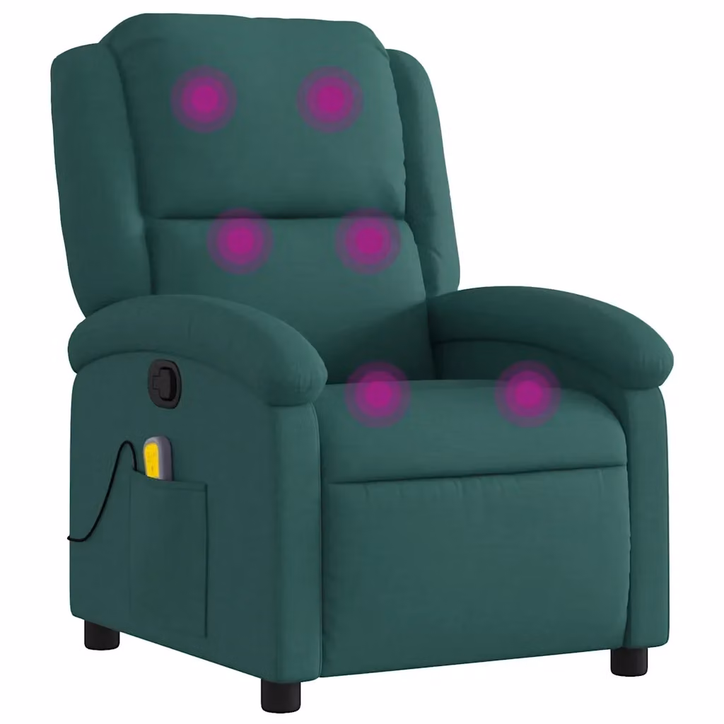 Poltrona Relax Reclinabile vidaXL in Tessuto Verde con Braccioli e Regolazione Manuale – 2