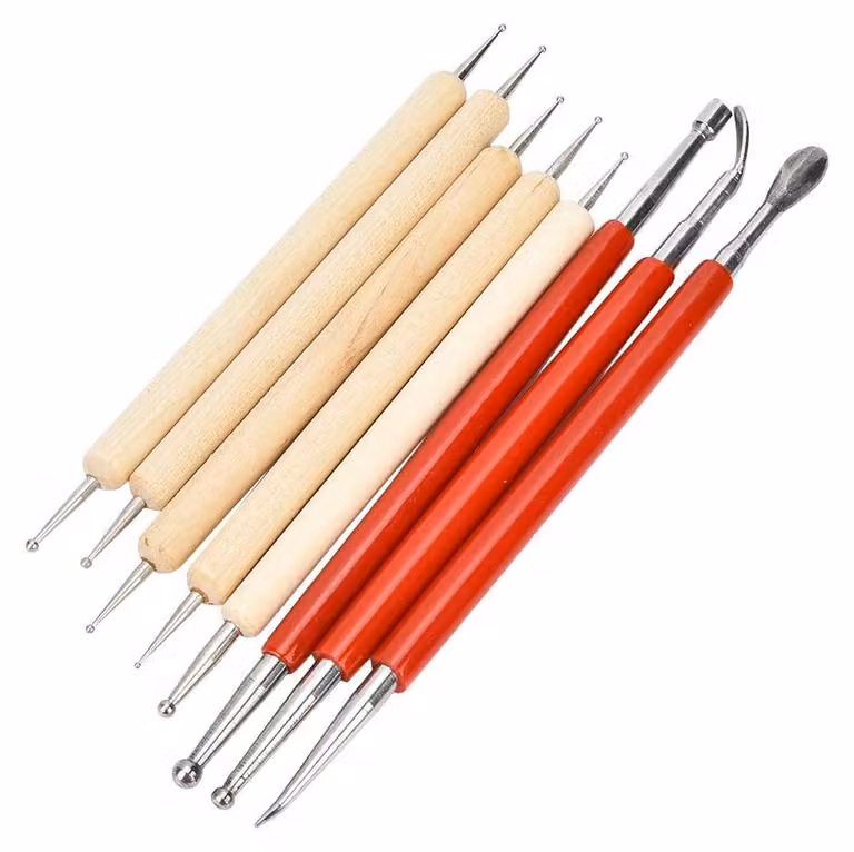 Set di 8 utensili in pelle, in acciaio inossidabile, per progetti fai-da-te