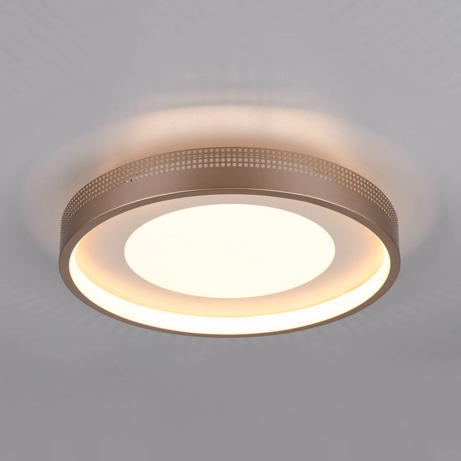 Trio Lighting Plafoniera a LED Solea, Marrone / Ruggine, Soggiorno / Sala da pranzo, Plastica, Moderno, Plafoniera LED