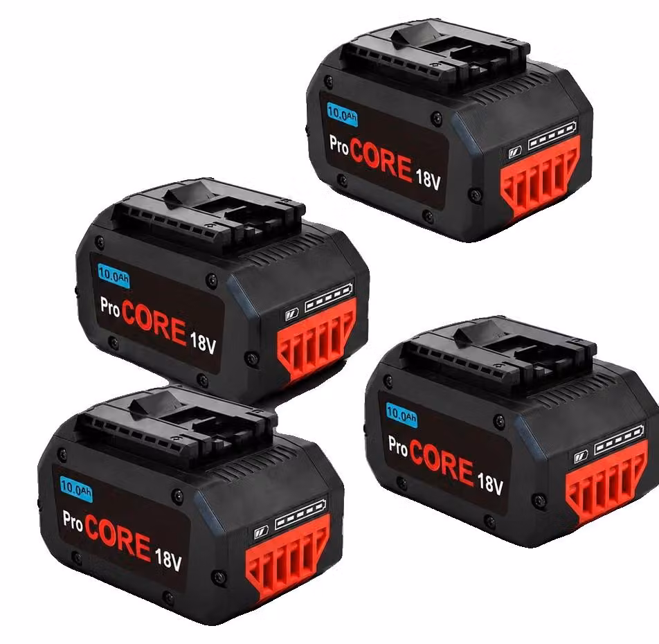 Batteria ricaricabile, capacità 10,0 Ah, compatibile con utensili elettrici, confezione da 4 batterie da 10 Ah, 18V