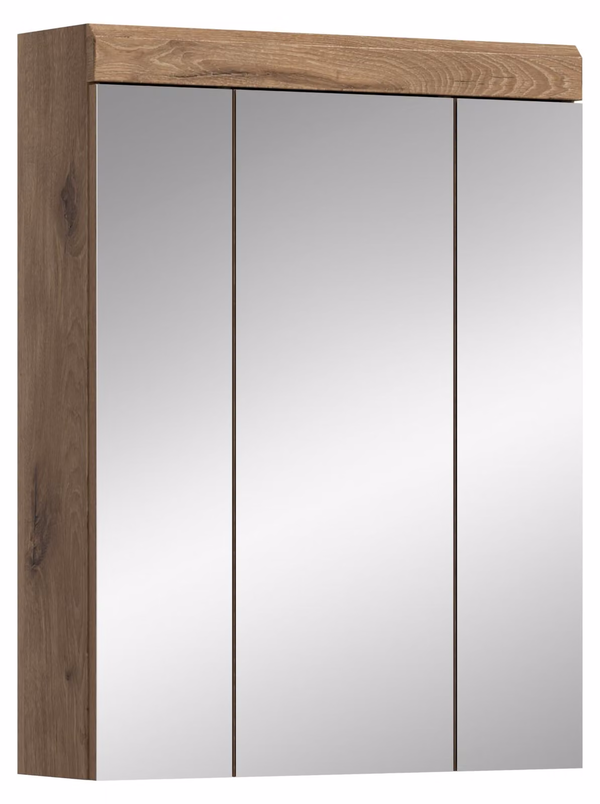 Specchio da bagno Nox, finitura effetto legno noce, dimensioni 60x79x18 cm