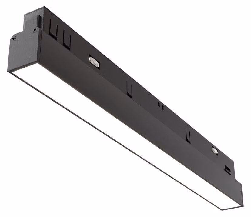 Striscia Led Per Binario Moderno Basic Alluminio Nero Luce 12W Dimmerabile