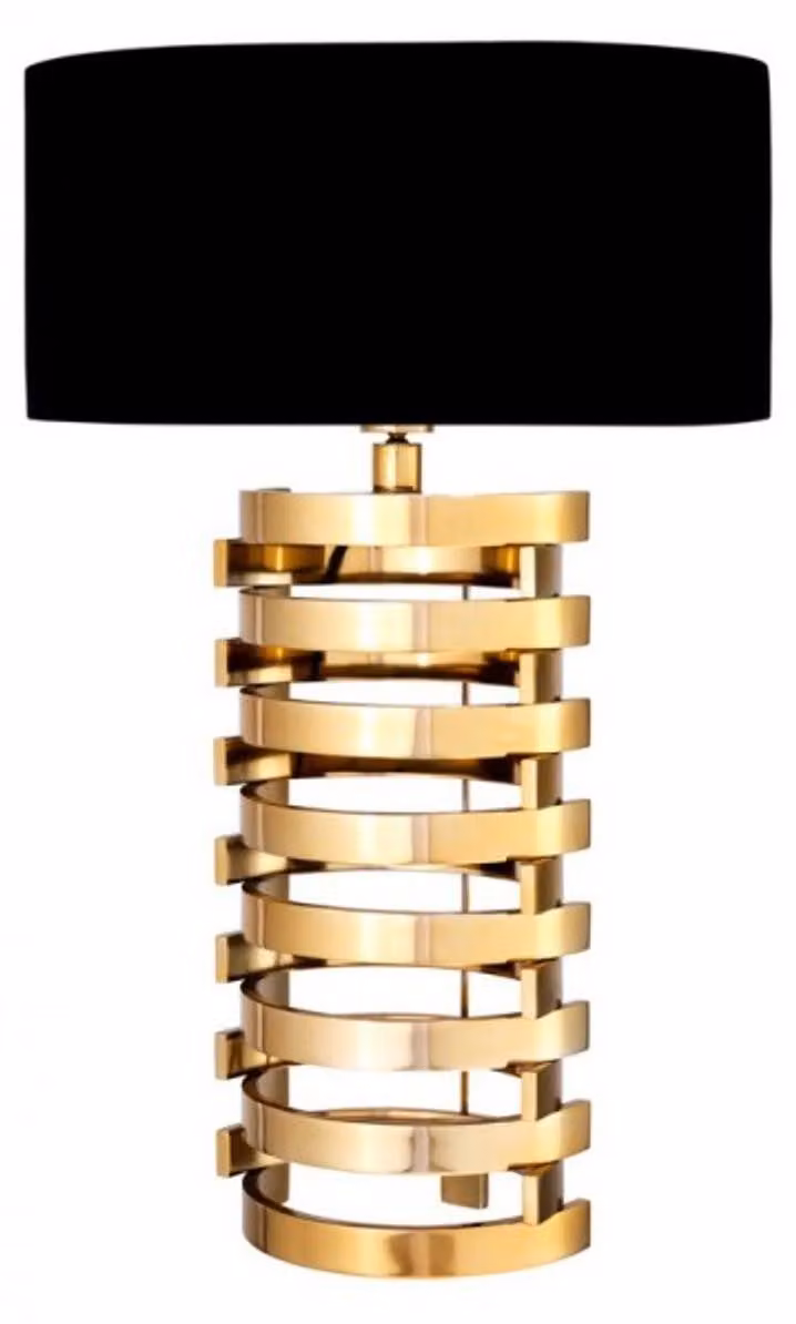Casa Padrino lampada da tavolo finitura oro / paralume nero 74 x 50 cm - Lampada - Collezione lusso