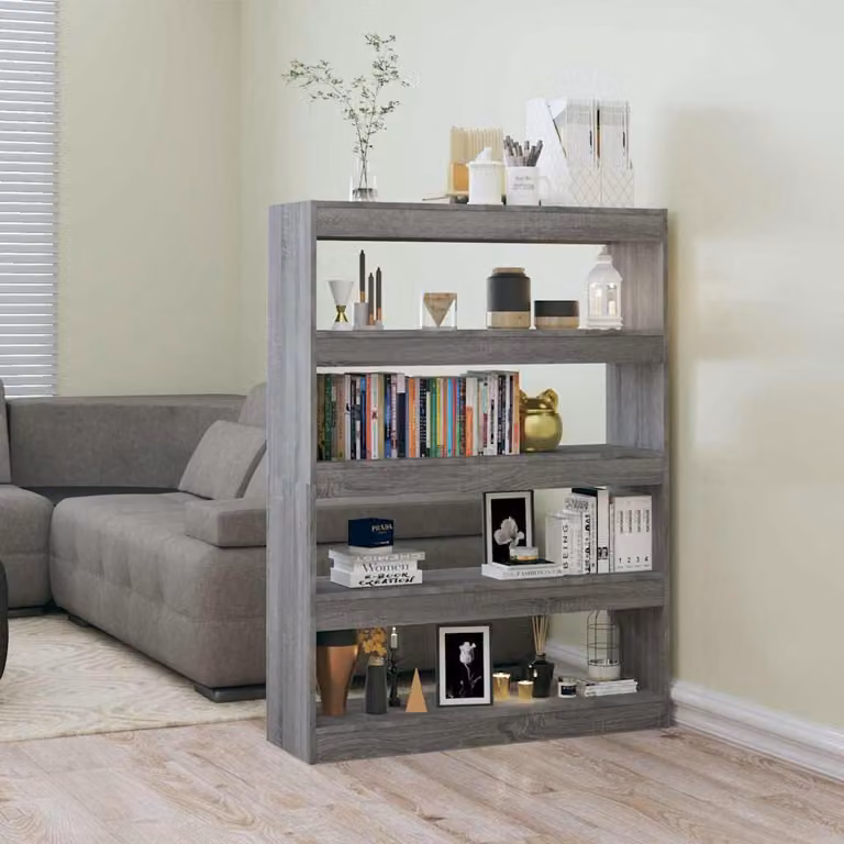 Libreria/Divisorio vidaXL Grigio Sonoma L: 100 cm, P: 30 cm, H: 135 cm