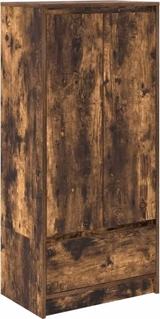 Mobile contenitore moderno multifunzionale in legno composito effetto rovere affumicato marrone L: 55,5 cm, P: 34 cm, H: 119,5 cm
