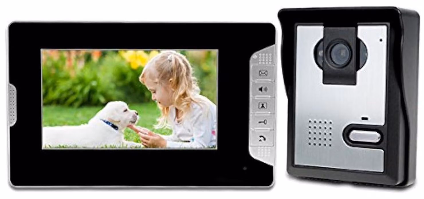 Videocitofono con schermo cablato da 7 pollici, visione notturna, unità esterna IP54 e interfono interno