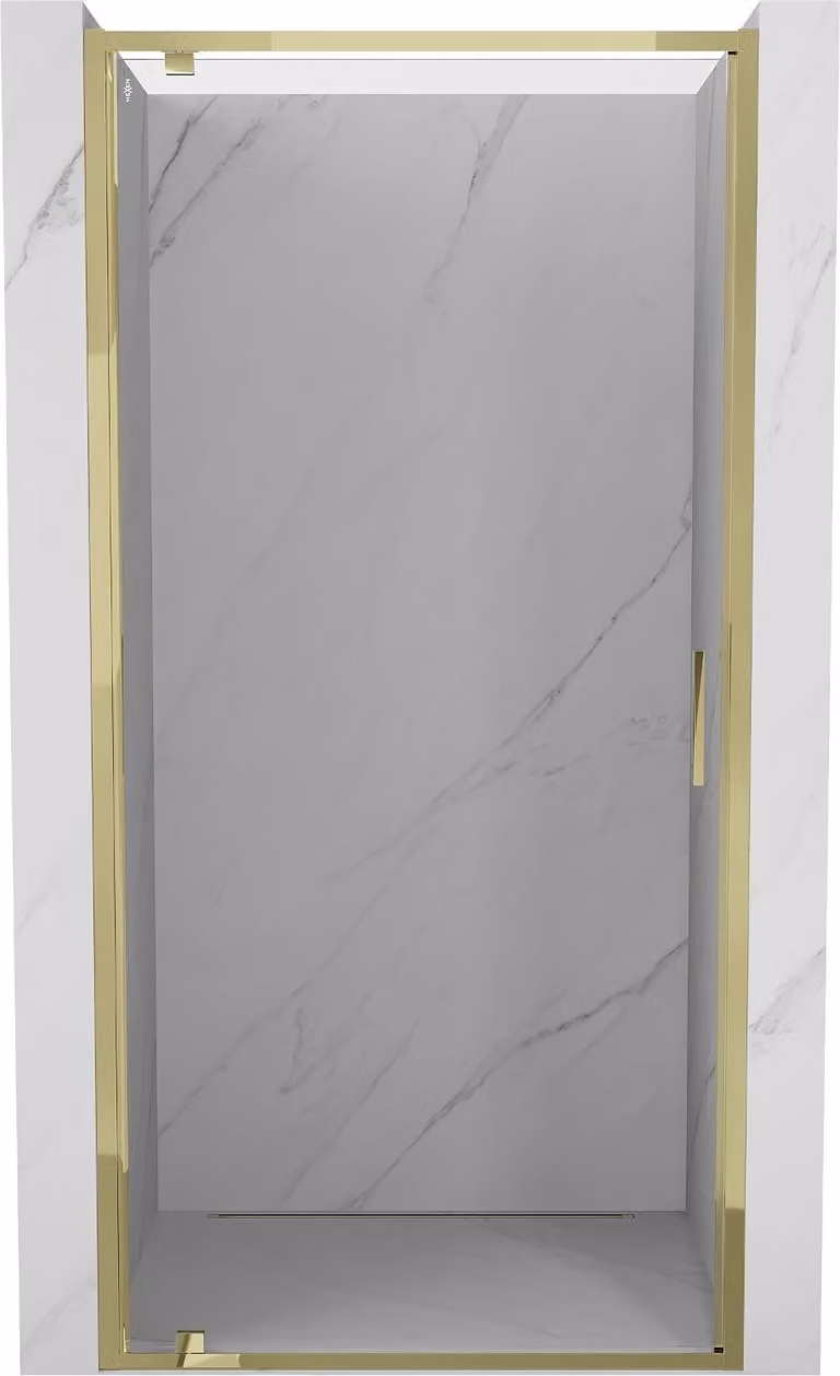 Mexen Exo porta doccia a battente 80 cm, trasparente, dorato - 8181-080-000-50-00