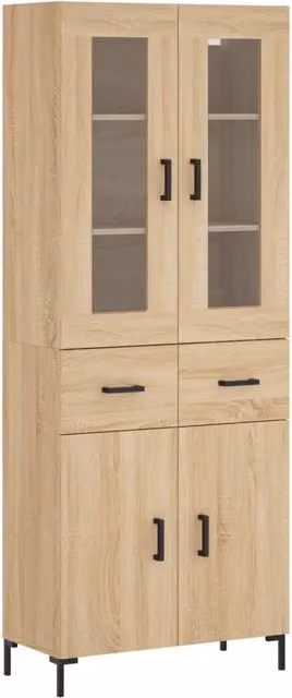 Credenza | Madia | Buffet da pranzo | Armadio da pranzo Rovere Sonoma 69,5x34x180 cm in Legno Multistrato