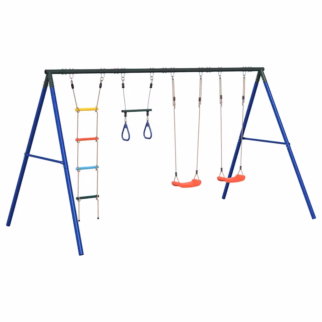Set Gioco da Esterno con Altalene e Scala vidaXL Multicolore H: 185 cm, L: 341 cm, P: 185 cm – 2