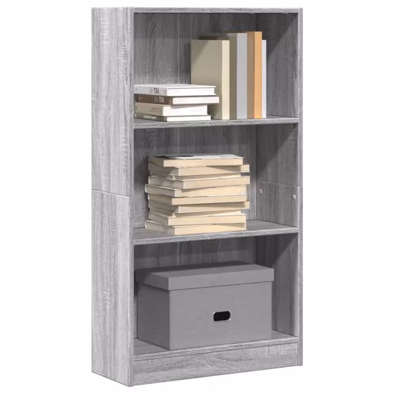 Libreria moderna vidaXL in MDF Grigio con pannello posteriore L: 60 cm, P: 24 cm, H: 109 cm
