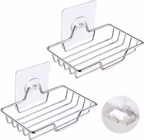 Porta doccia in acciaio inossidabile, senza necessità di foratura – montaggio a parete, ideale per doccia, sapone, bagno, cucina