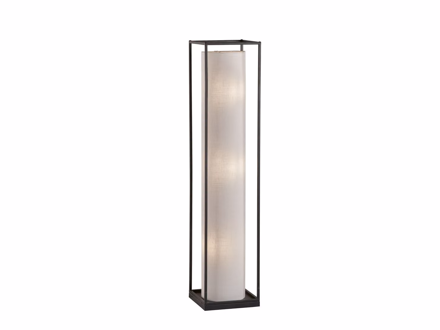Lampada da terra piccola 114,5 cm nero/bianco con paralume in lino a cilindro