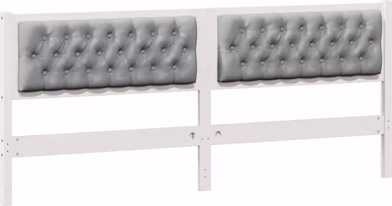 Testiera Bianco e grigio chiaro 200 cm Legno di pino massello