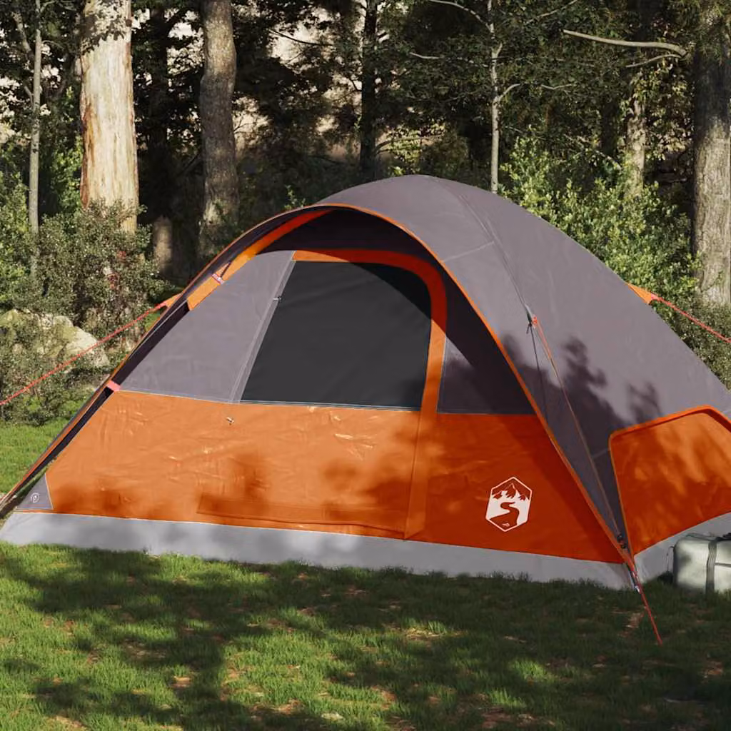 Tenda Familiare a Cupola vidaXL per 6 Persone, Impermeabile, Arancione