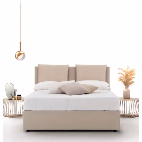 Semplice letto matrimoniale imbottito sfoderabile Compact Soft