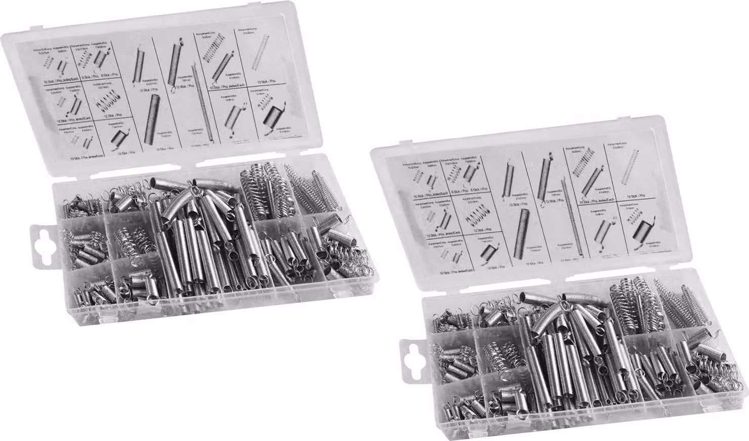 Set di 400 molle di trazione e compressione (2 scatole)