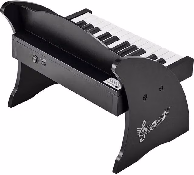 Tastiera Pianoforte Bambini 25 Tasti Strumento Musicale Educativo Suono Realistico Doppia Alimentazione Nero