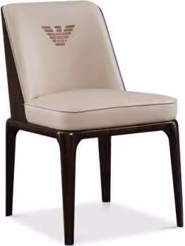 Stuhl Beige Lehnstuhl Modern Design Möbel Luxus Esszimmer Stühle Holz Leder