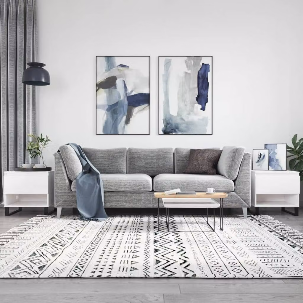 Maison Exclusive - Tavolini da salotto 2 pz. Bianco lucido 50x46x50 cm Materiale ligneo