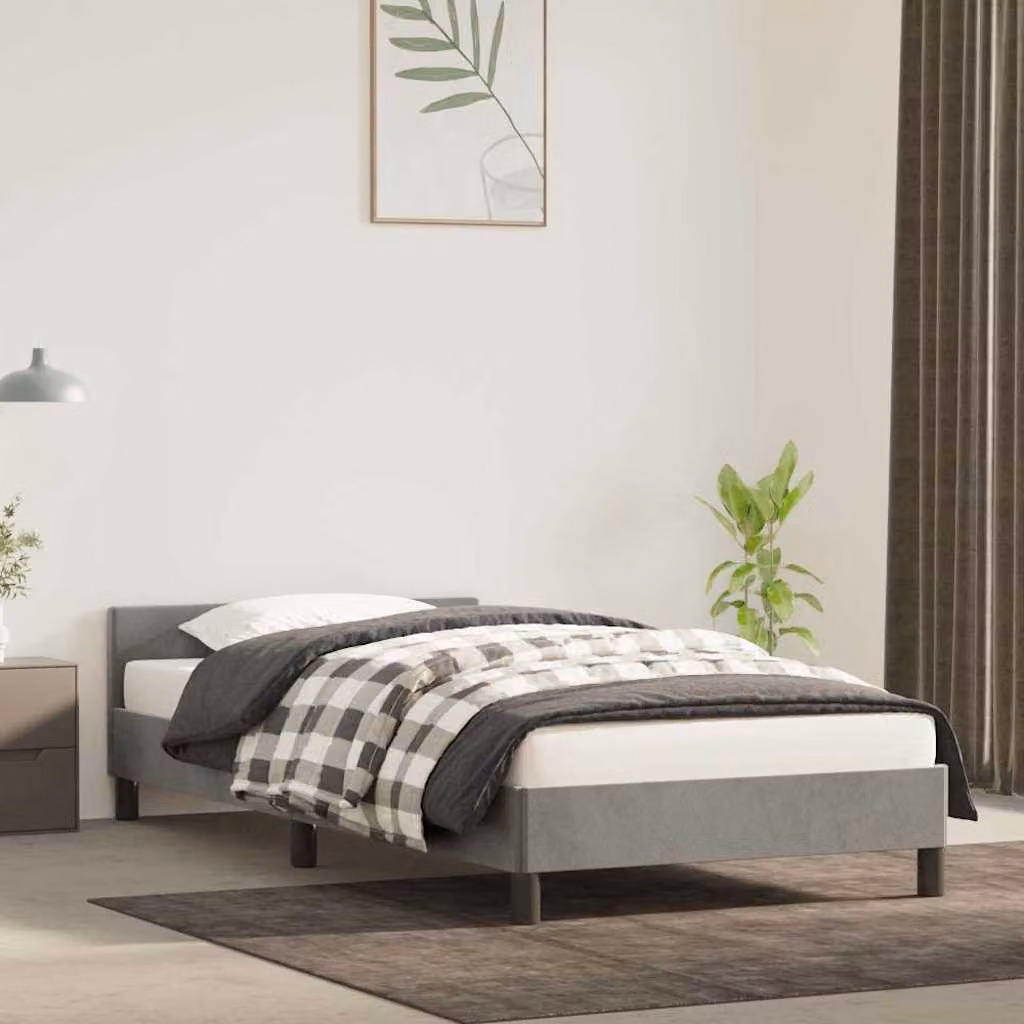 vidaXL Giroletto senza Materasso in Velluto Grigio Chiaro L 80 cm x P 200 cm