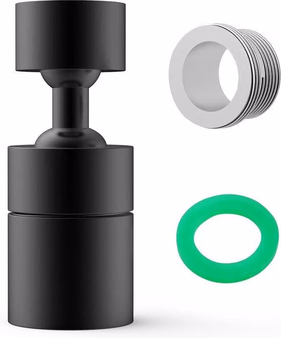 Rubinetto con illuminazione nera, rubinetto orientabile a 360 gradi, regolatore del getto, miscelatore a 2 getti, bocchette per rubinetti con filettatura esterna M22 o interna M24, bocchetta per rubinetto da cucina o da bagno