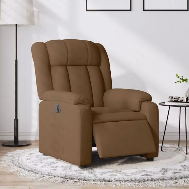Poltrona Elettrica Reclinabile Marrone in Tessuto 3205296