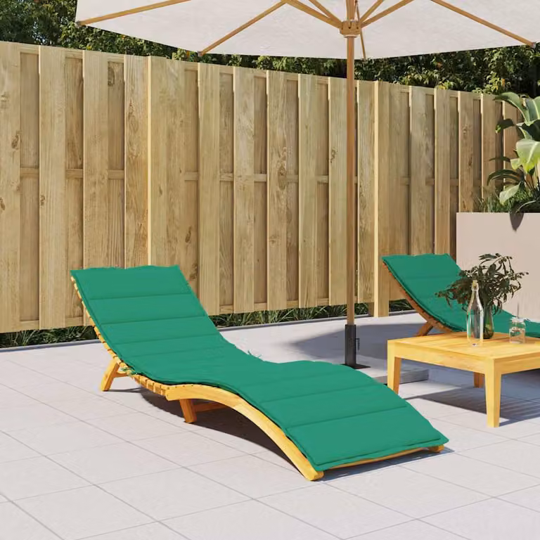 vidaXL Cuscino per Lettino Verde in Tessuto Oxford Idrorepellente e Traspirante L/P/H: 200 x 50 x 3 cm