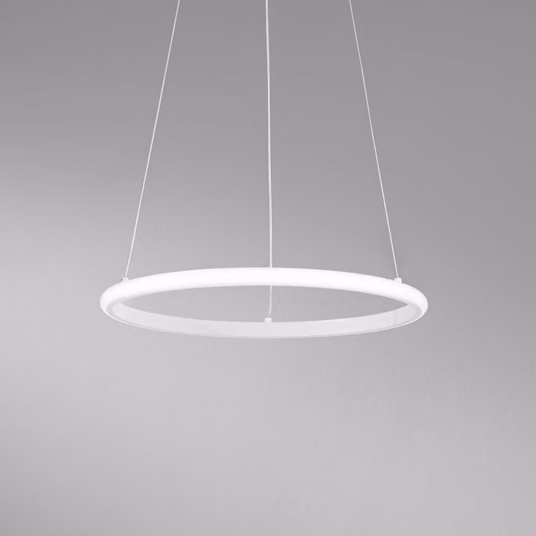 Luce Ambiente Design Lampada LED a sospensione Axis, Ø 40 cm, bianca, metallo, CCT Axis, Bianco / Opale, Soggiorno / Sala da pranzo, Metallo, Moderno