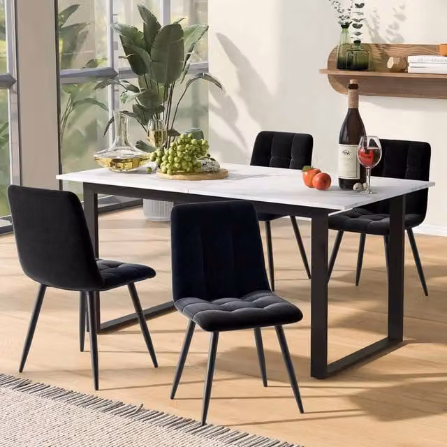 Tavolo allungabile REDOM moderno in MDF bianco con finitura lucida L/P/H: 140/180 x 80 x 75 cm – 1