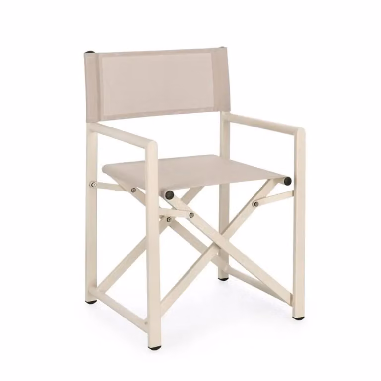 Set di sedie TAYLOR in alluminio beige e textilene beige, pieghevoli