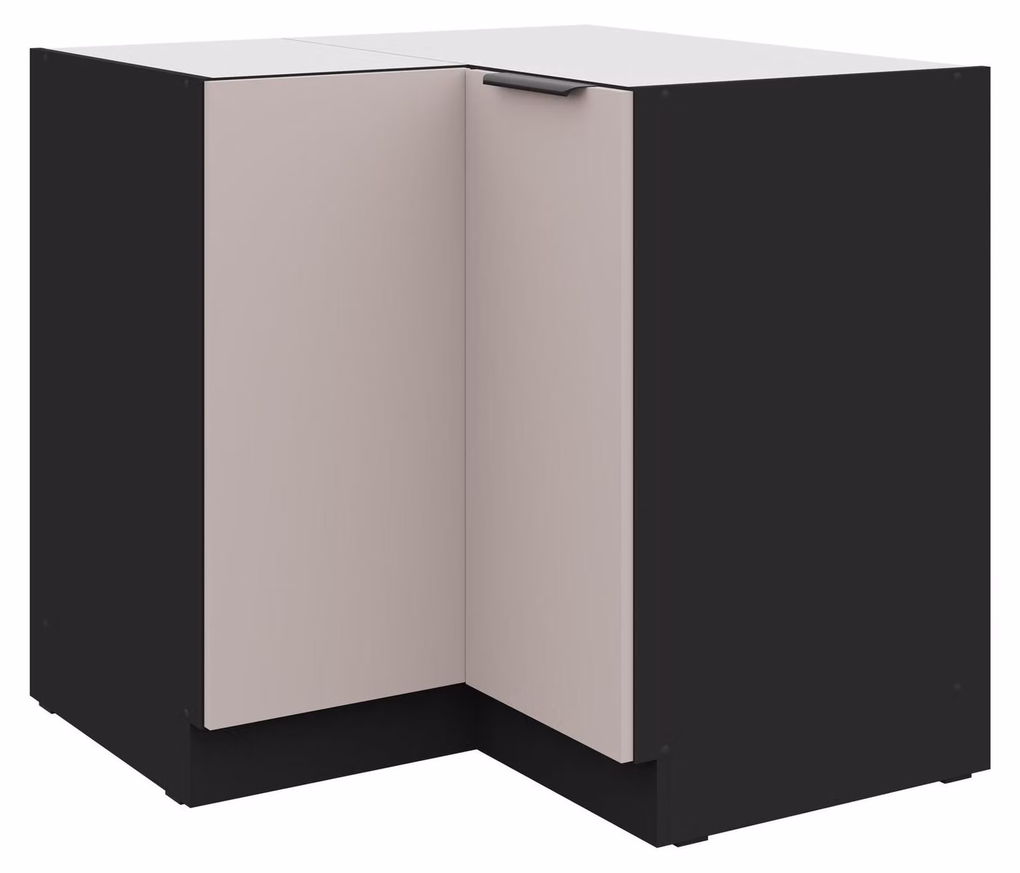 Mobile base angolare da cucina 90x90 cm Cucina ARONA Beige cashmere opaco + Nero opaco Angolo cottura Blocco cucina Cucina componibile