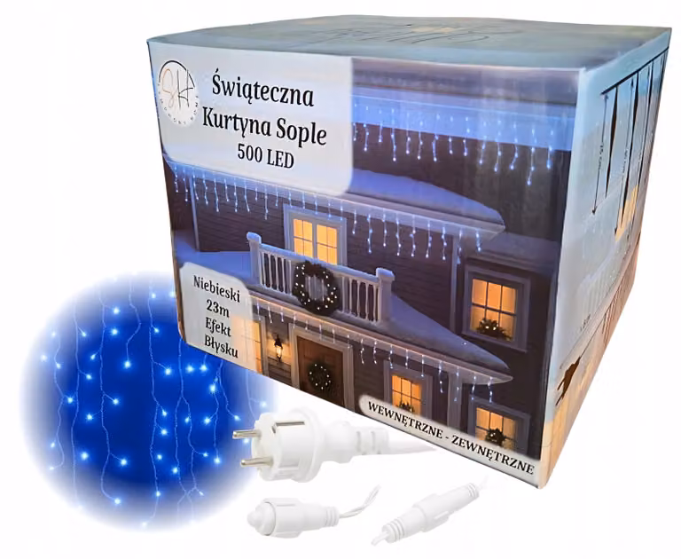 Ekspand | Tenda luminosa a LED - 500 LED - 23 metri - Luci da esterno - Blu lampeggiante