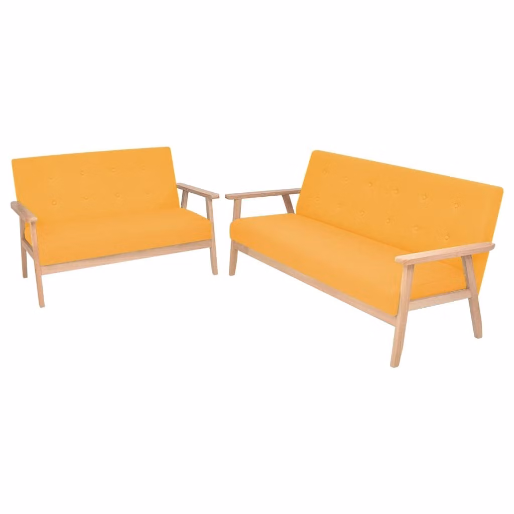 Maison Exclusive - Set di Divani 2 pz in Tessuto Giallo