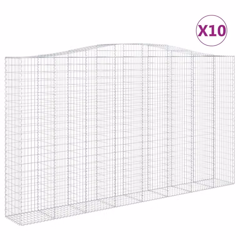 Cesti Gabbioni ad Arco 10 pz 400x50x220/240 cm Ferro Zincato