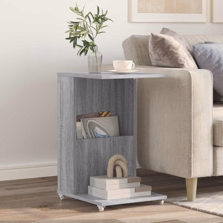 vidaXL Tavolo laterale moderno in legno MDF grigio L/P/H: 40 x 35 x 60 cm