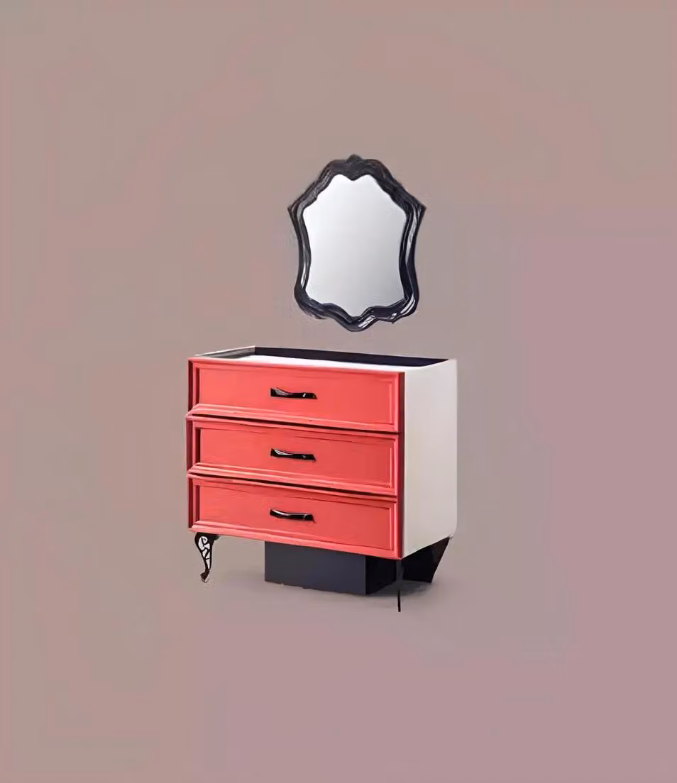 Klassisches Sideboard Kommode Schrank Kommoden Schlafzimmer Rot Holz