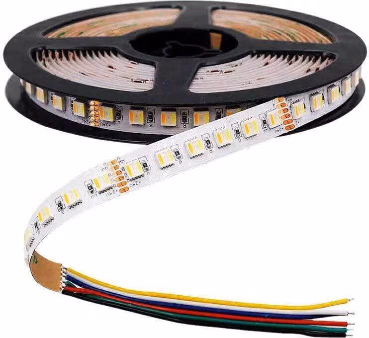 5 metri di striscia LED RGB-CCT a 6 pin 24 volt 60 LED per metro