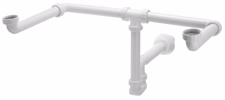Accessori Bruckner - Sifone per lavabo Mosquito per lavabo doppio, 1 1/4, scarico 40 mm, bianco 151.130.0