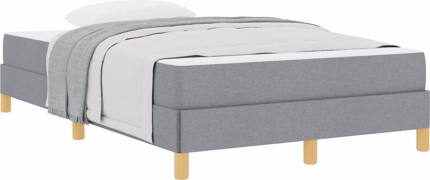 Letto a molle con materasso Grigio chiaro 120 x 200 cm Tessuto