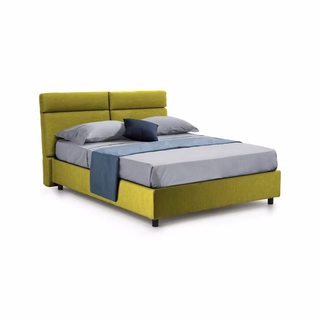 Letto Matrimoniale Asica DMORA con Materasso Incluso, Design Moderno in Tessuto Verde e Nero, L/P: 160 x 200 cm – 2