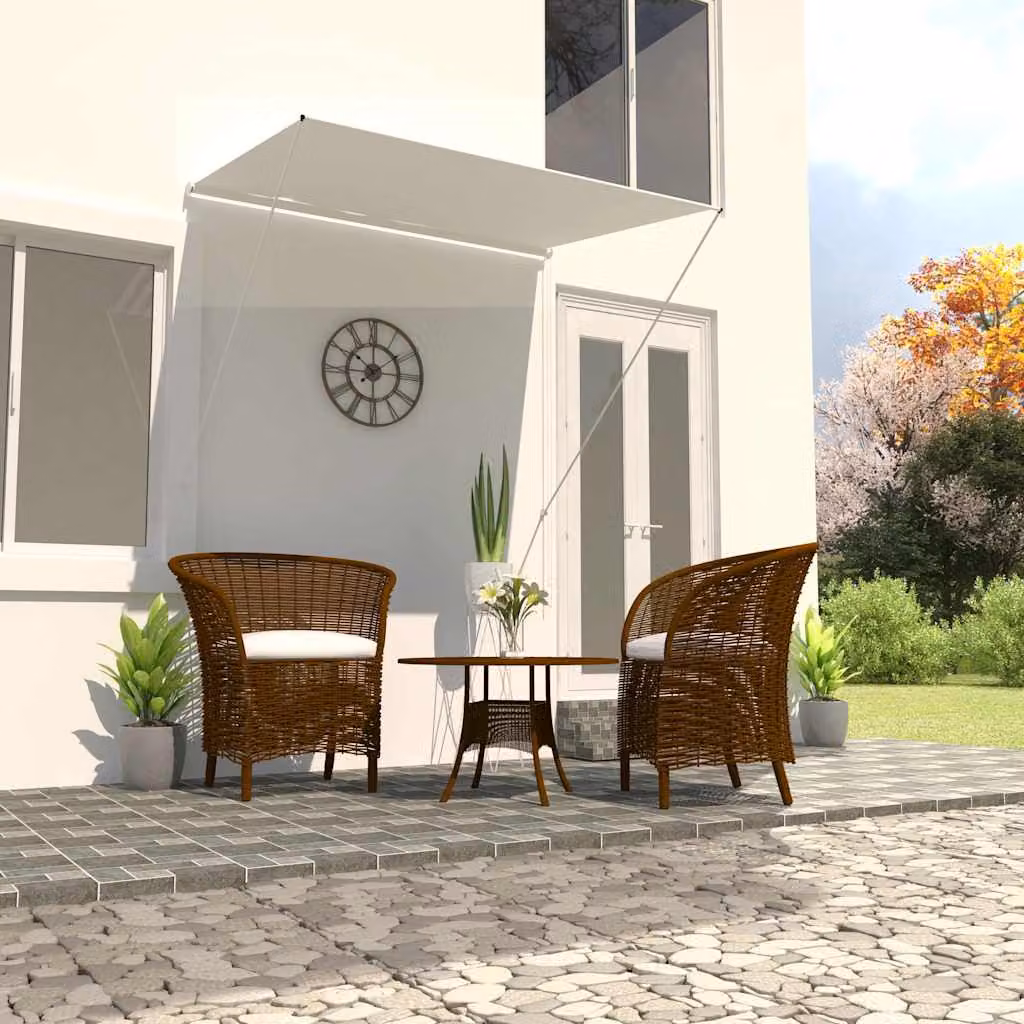vidaXL Tenda da Sole Retrattile 150x150 cm Crema